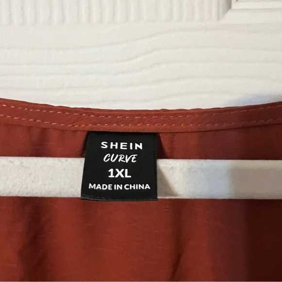 SHEIN Rust Brown “Wrap” Midi Dress - Picture 7 of 10